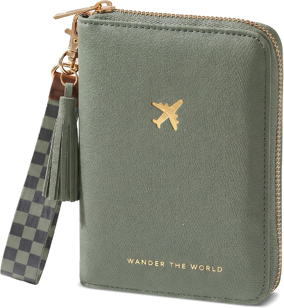Beautiful Passport Holder for Travel with Wristlet Strap - All-in-One Wallet for Women with Card ... | Amazon (US)