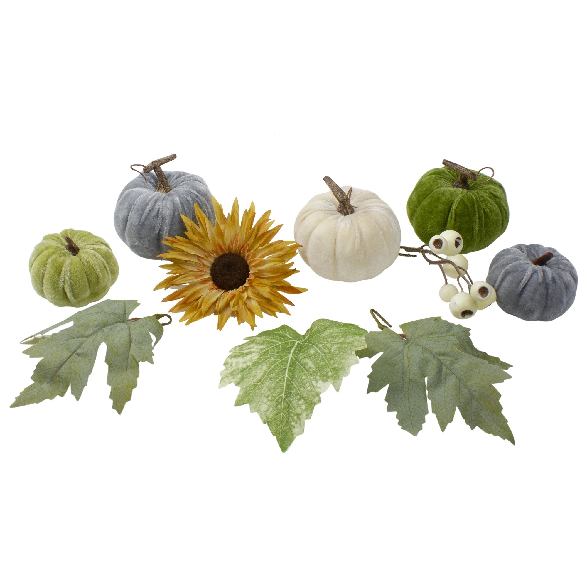 Northlight Pumpkins, Berries and Sunflower Fall Harvest Decoration Set - 10-Piece - Walmart.com | Walmart (US)