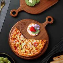 Round Wooden Cutting Board For Kitchen Ebony Cutting Board Piece Cutting Board Set Thick Cutting Board For Meat And Vegetables Easy Grip Handles | SHEIN