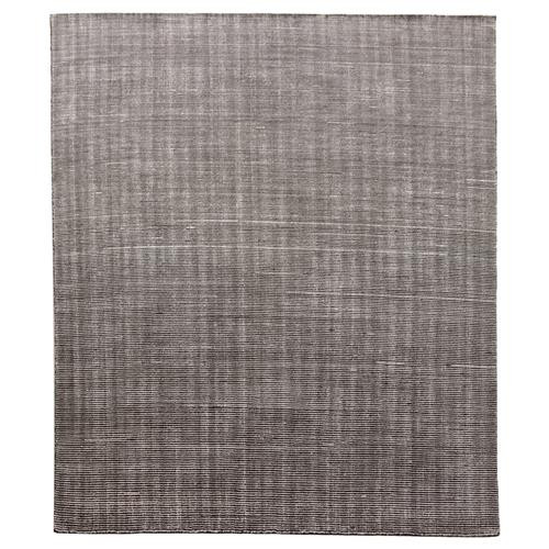 Remington Modern Classic Black Striated Patterned Rug - 8'x10' | Kathy Kuo Home
