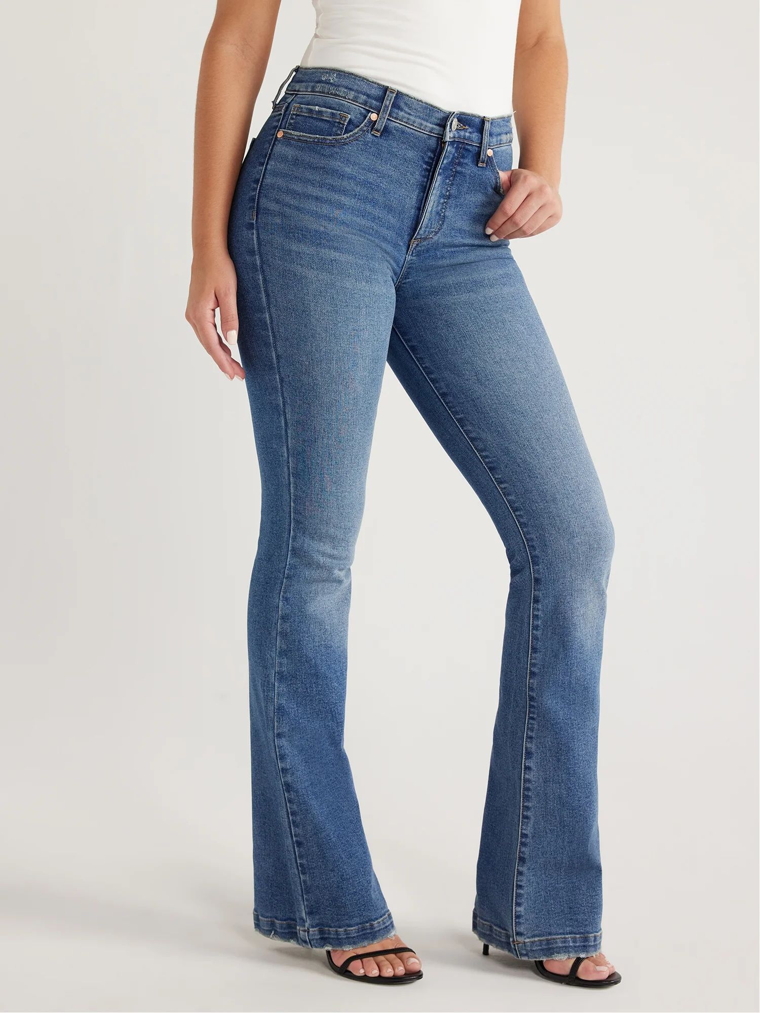 Sofia Jeans Women's Melissa Flare High Rise Jeans, 33.5" Inseam, Sizes 00-22 - Walmart.com | Walmart (US)