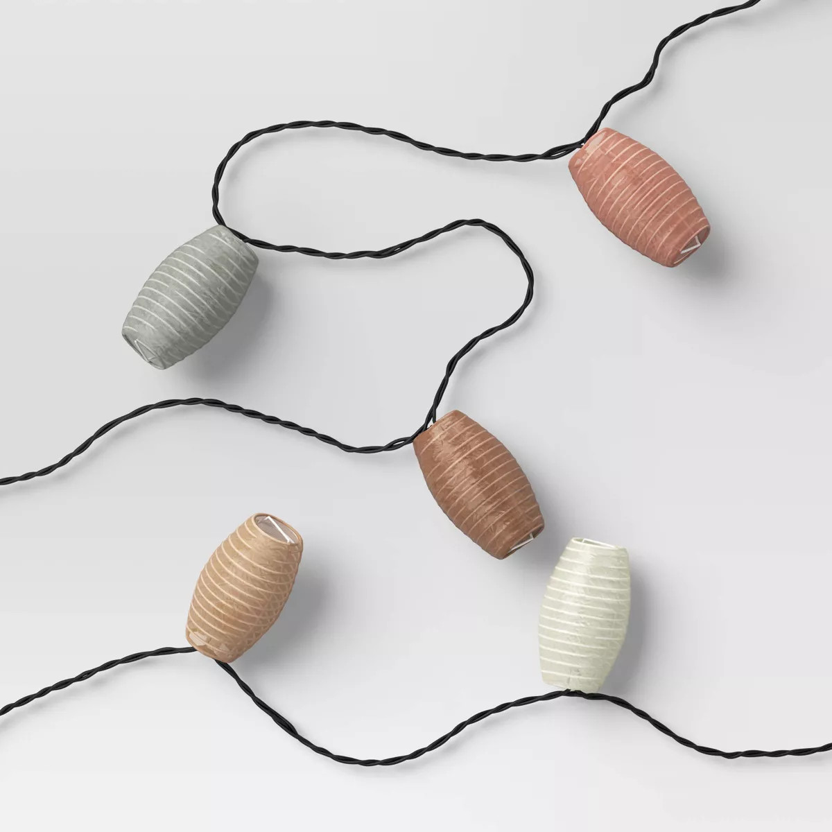 10ct LED Mini Elongated Indoor Outdoor Lantern String Lights Clear Bulbs with Black Wire - Thresh... | Target