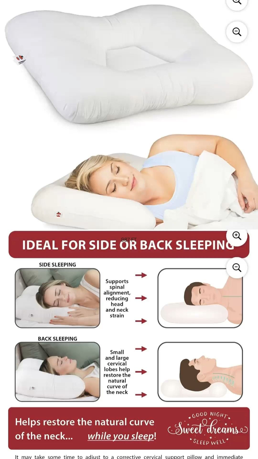 If you wake up with neck or shoulder pain, this pillow might be worth trying. I’m a side sleeper and finding a pillow that actually supports your neck without flattening overnight is harder than it should be.

This orthopedic cervical pillow is designed to support the natural curve of your neck and keep your spine aligned while you sleep. It has raised side panels for side sleepers and a contoured center for back sleeping, so your neck stays supported instead of tilting all night.

It also has firm neck rolls for extra support, which can help reduce tension, headaches, and that stiff neck feeling in the morning.

If you’re someone who wakes up feeling like you slept wrong or you’re constantly adjusting your pillow, this design is meant to help keep your head and neck in a better position while you sleep.

#LTKHome #LTKWellness #SleepBetter #NeckPainRelief #SideSleeper #SleepEssentials #BedroomFavorites

#LTKmomlife #LTKmorningroutine #LTKfitnessgoals