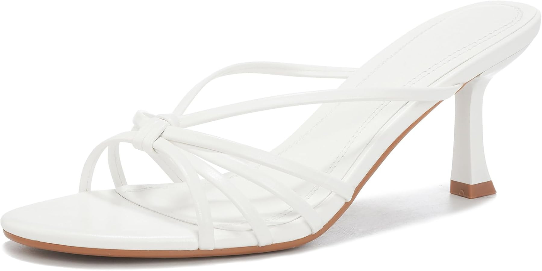 Kitten Heels Open Pointed Toe Slip On Heels Mid Heeled Sandals for Women | Amazon (US)