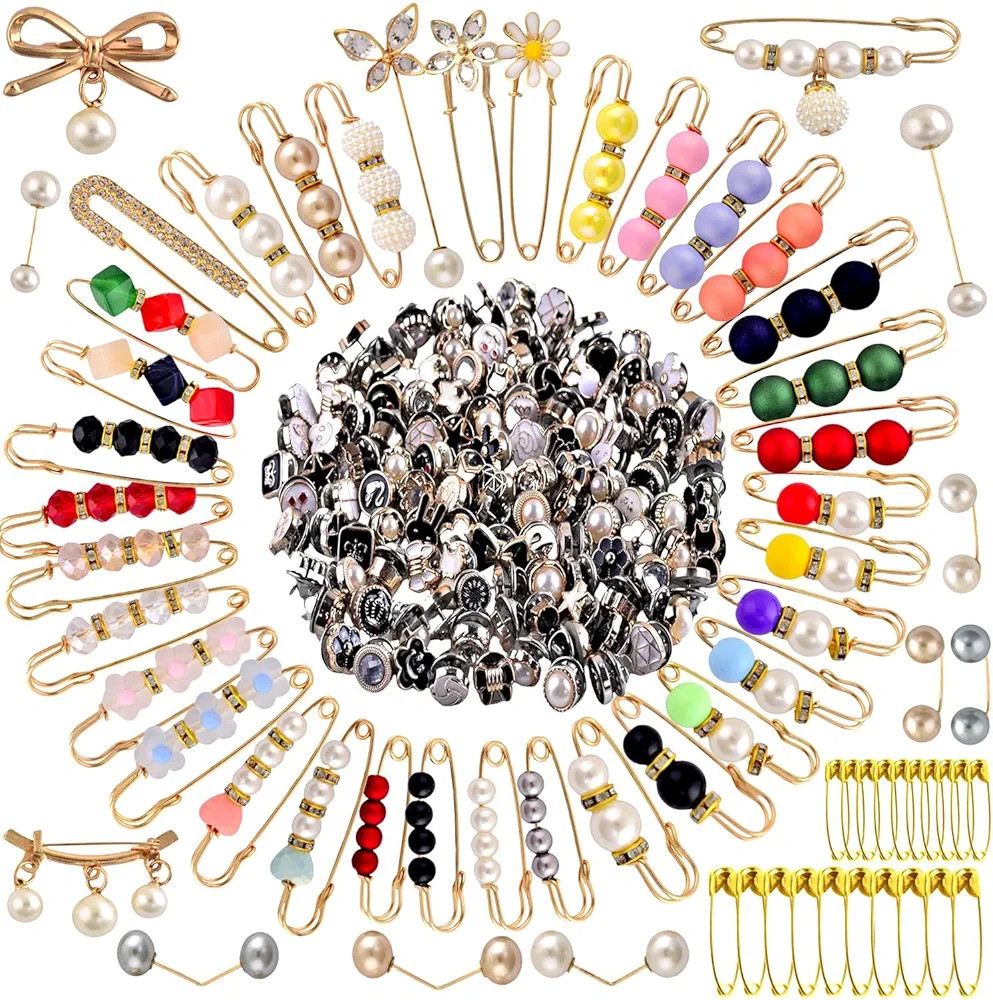 Brooch Pins Brooches and Pins for Women 150pcs Bulk Fashion Decorative Safety Pins Broches Brooch... | Amazon (US)