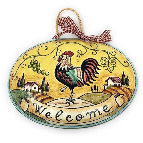 CERAMICHE D'ARTE PARRINI - Italian Ceramic Art Pottery Tile House Plaques Decorative Rooster Land... | Amazon (US)