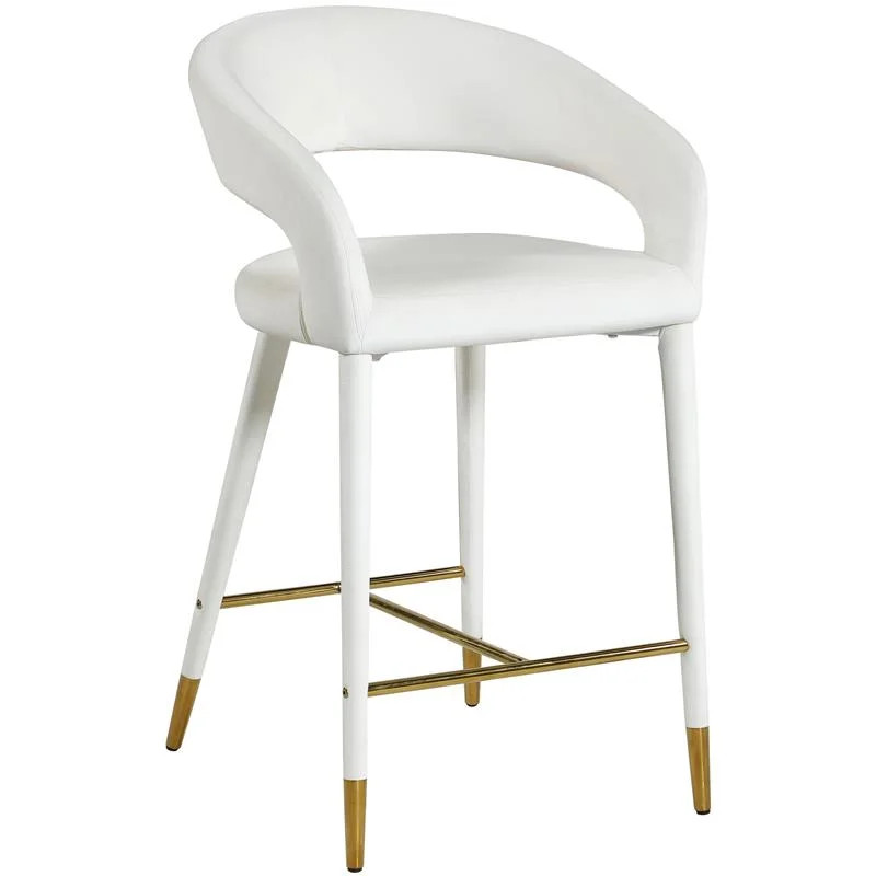 Destiny Velvet Upholstered 26.5" H Counter Stool - Walmart.com | Walmart (US)