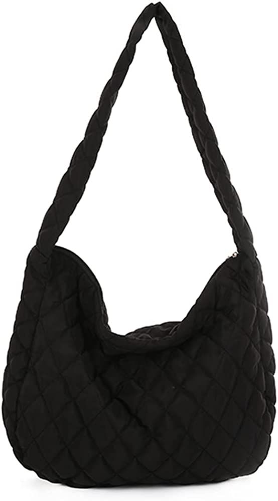 Quilted Tote Bags for Women Lightweight Quilted Padding Shoulder Bag Down Cotton Padded Large Tot... | Amazon (US)