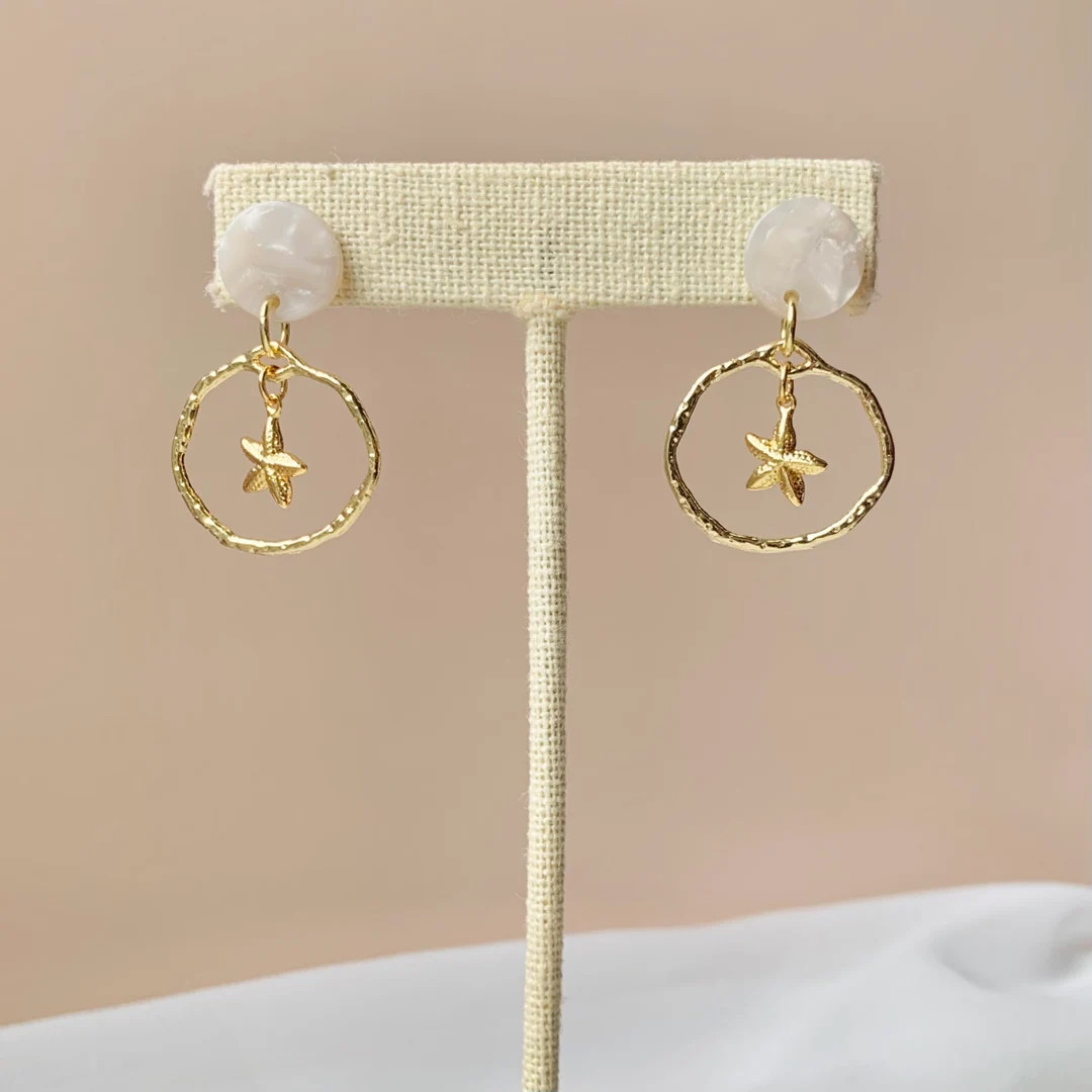 STARFISH HOOPS | Gold | Coastal Chic Earrings | Starfish Dangle Earrings | Starfish Earrings | Be... | Etsy (US)