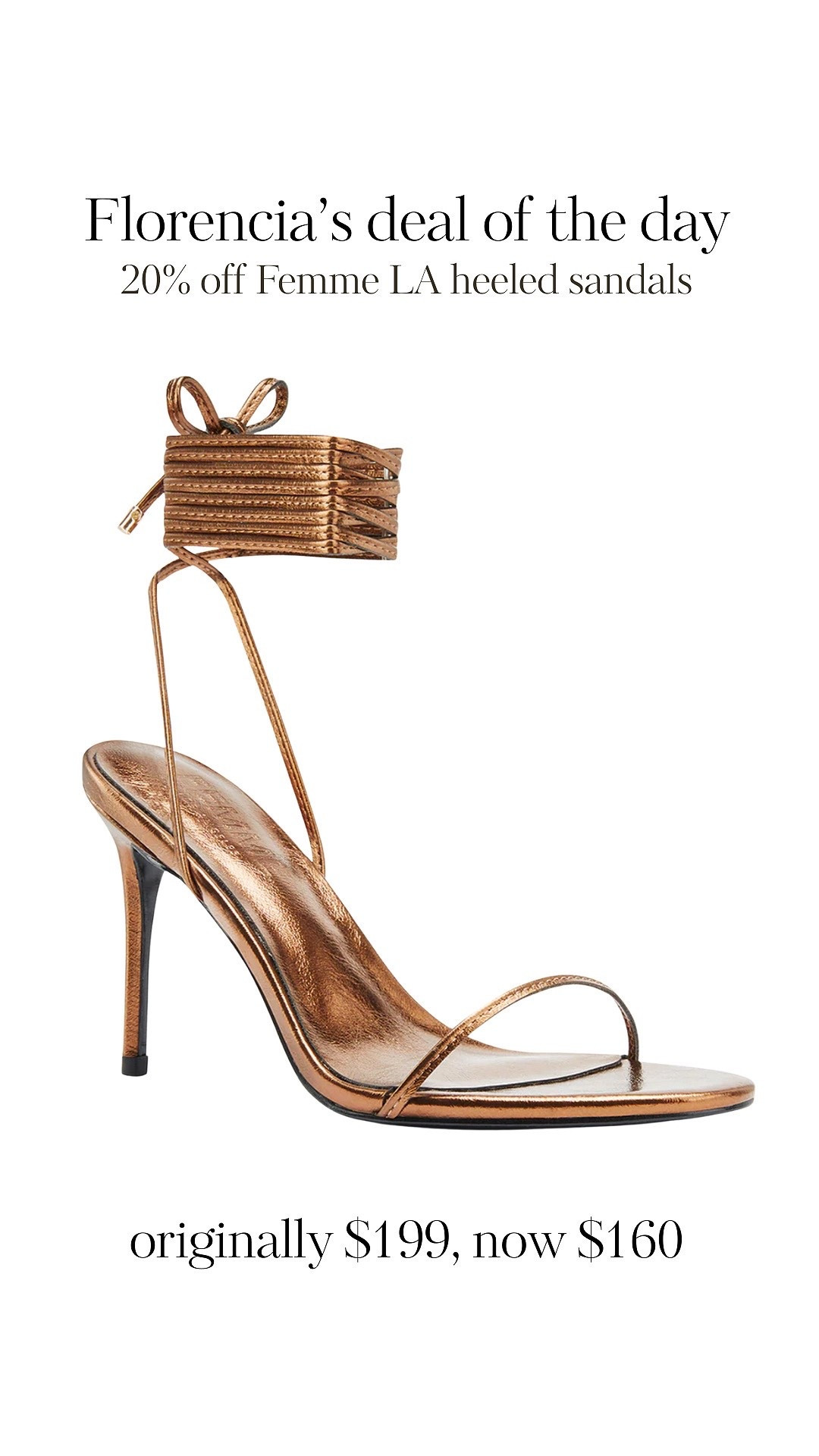 Happy Sunday, ladies!🤎🤎

I am back - it’s been such a busy week getting spring styling work together,

I wanted to come back with a banger deal today 💥💥 this brand is famous for working with a ton of celebrities, these stray heels are must have for so many a listers🙌🏽🔥🔥

A lot of these heels end up on backorder, but this bronze pair is currently in stock and on sale, which is amazing!!

A showstopper shoe with such a sexy silhouette, I would definitely scoop these up if you have an event coming up xxx

#LTKFestival #LTKootd #LTKSpringSale