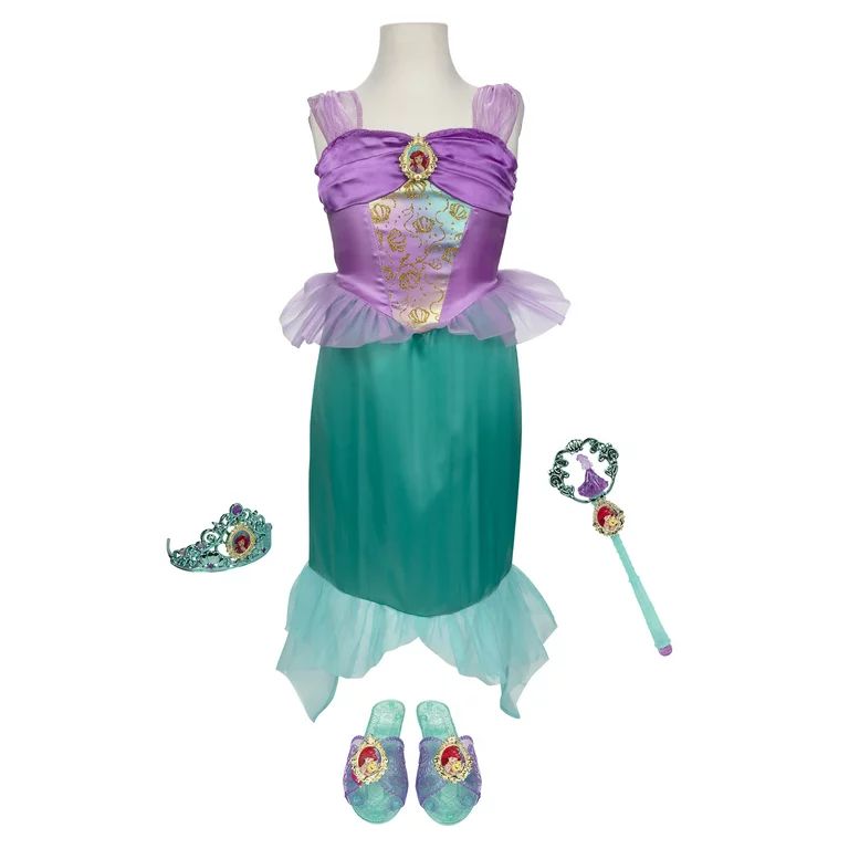 Disney Princess Ariel Tiara to Toe Dress up Set, Girls' Costume Includes 5 Pieces | Walmart (US)