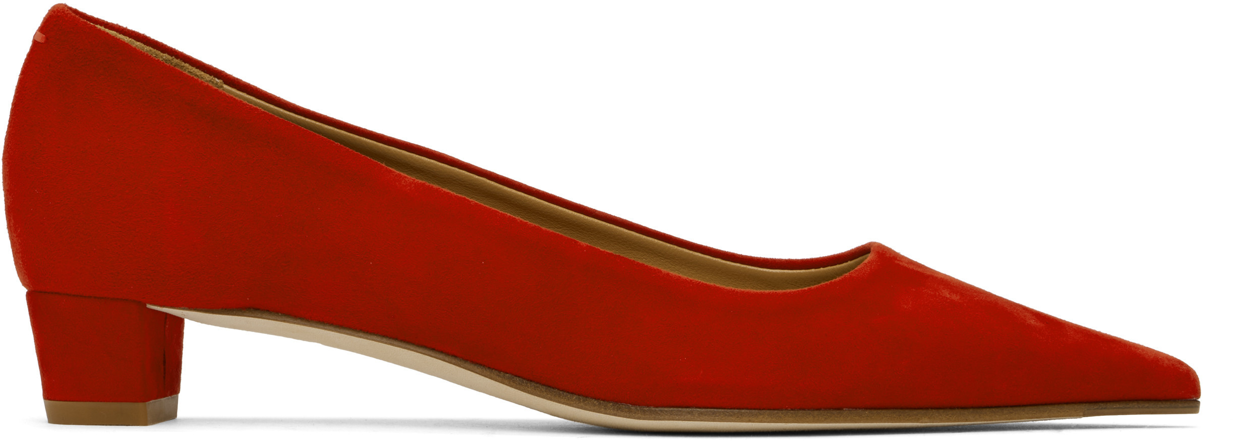 Aeyde Red Judi Kid Suede Heels | SSENSE