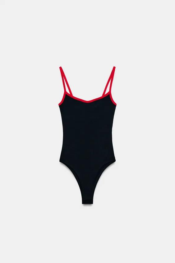 BODYSUIT WITH CONTRAST PIPING | Zara UK