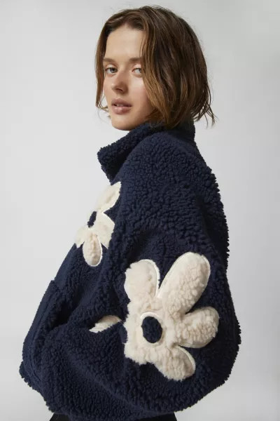 BLANKNYC Flower Child Fleece Zip-Up Jacket | Urban Outfitters (US and RoW)