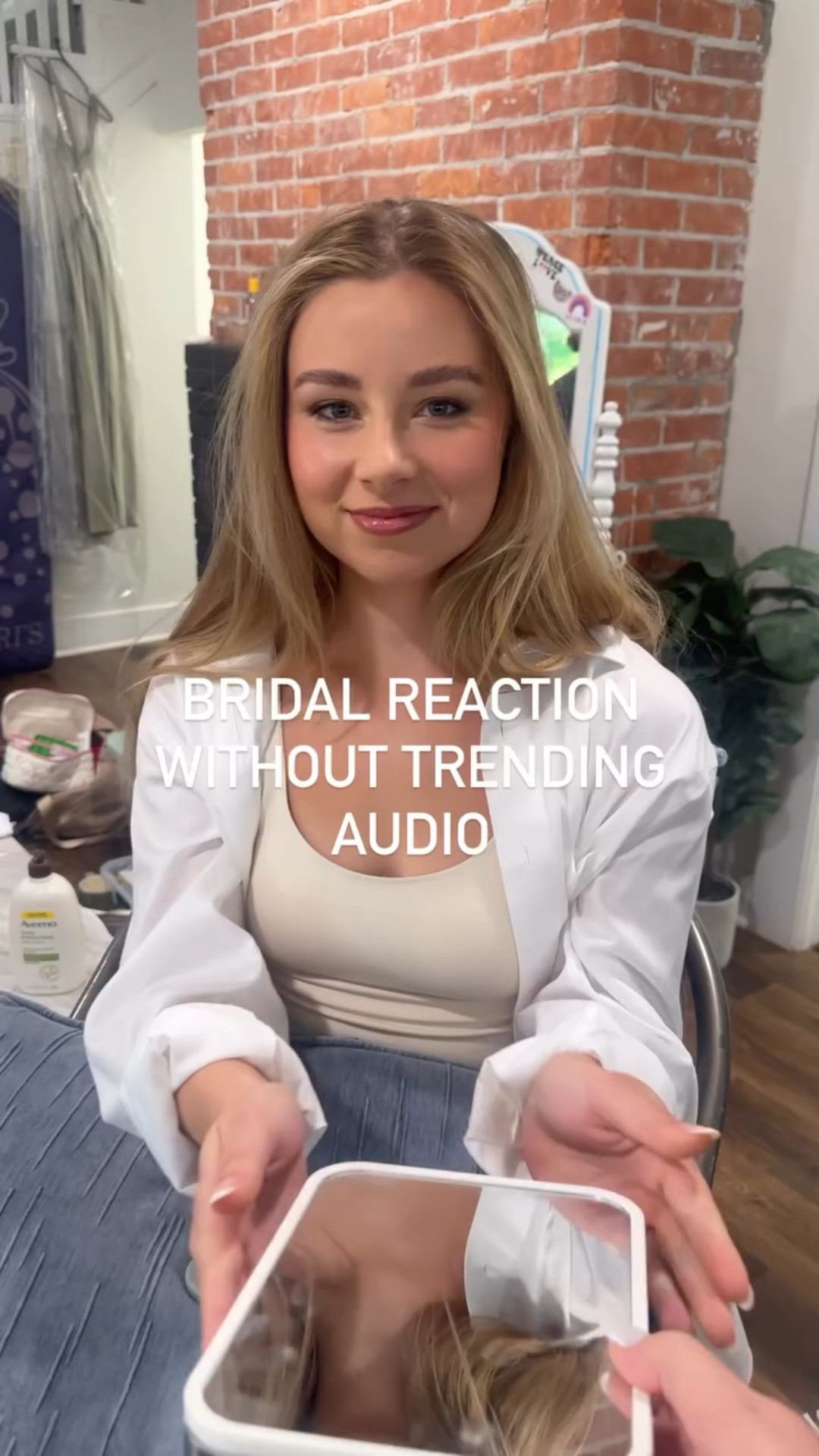 the sweetest reaction from the sweetest bride 🥹 we were both holding back tears! 

@grace.lagando 
📸 @poppyleafco 
@sherrifeatherbridal

#LTKWedding #LTKBeauty #LTKStyleTip