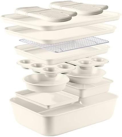 Country Kitchen Nonstick Stackable Bakeware Set - Deluxe Heavy Duty, Durable, Easy Release Baking... | Amazon (US)