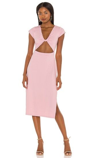 x REVOLVE Twist Front Dress in Pink Cashmere | Revolve Clothing (Global)