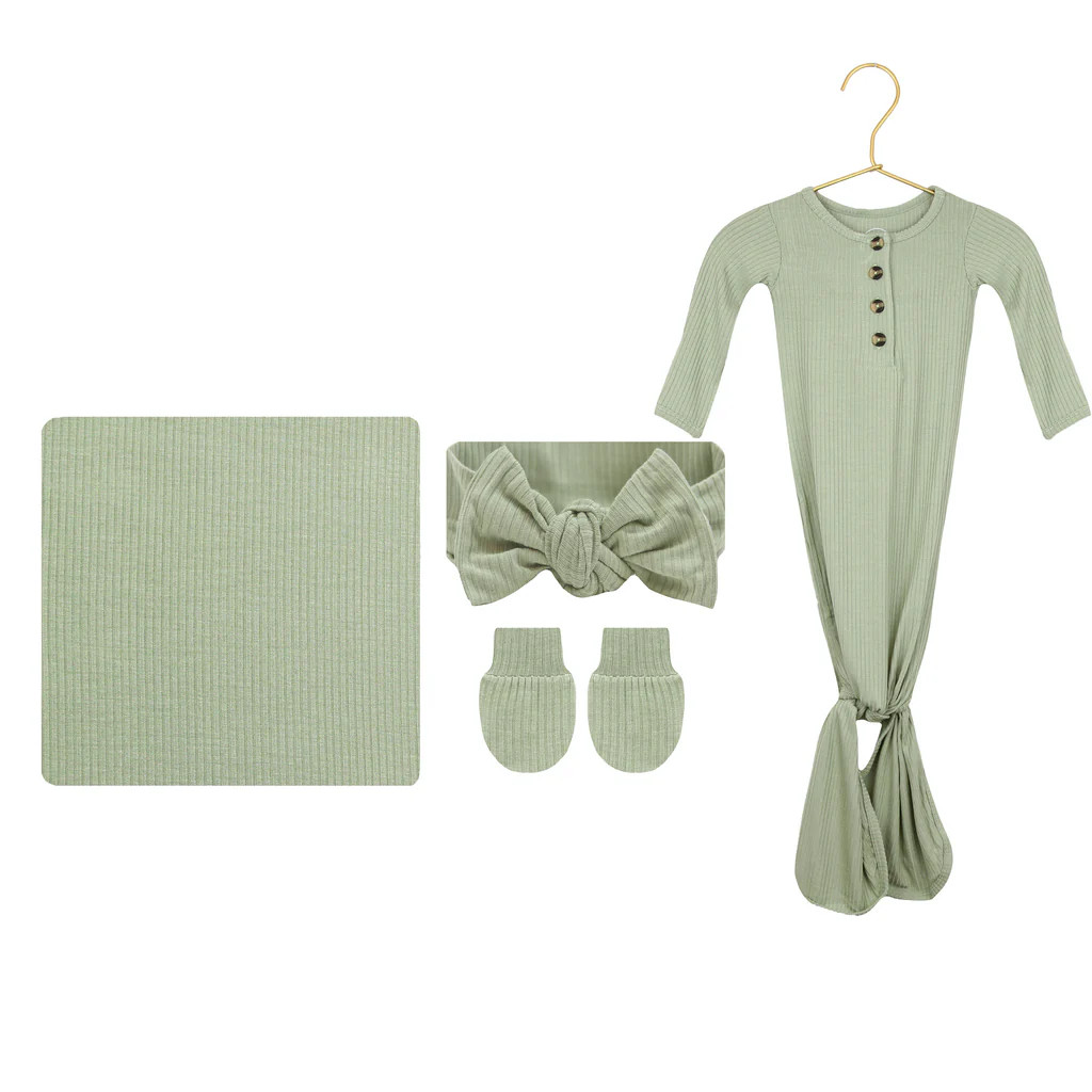 Ellis Ribbed Newborn Headband Bundle (Gown) | Lou Lou & Company