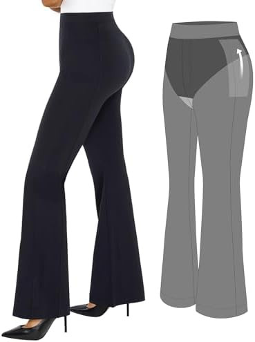 Popilush Dress Pants Women High Waisted Stretchy Tummy Control Stretch Pull On Work Slacks | Amazon (US)