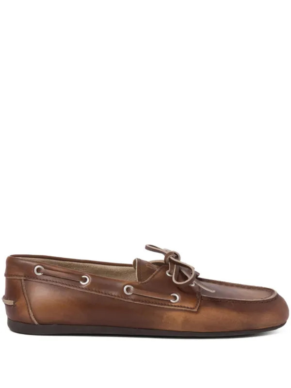 bleached leather loafers | Farfetch Global