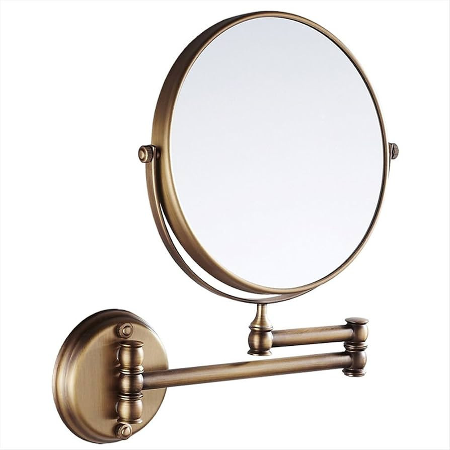 7Trees 8-Inch Retro Bathroom Folding Wall Mount Make-Up Mirror Flip Telescopic Beauty Mirror (Ant... | Amazon (US)