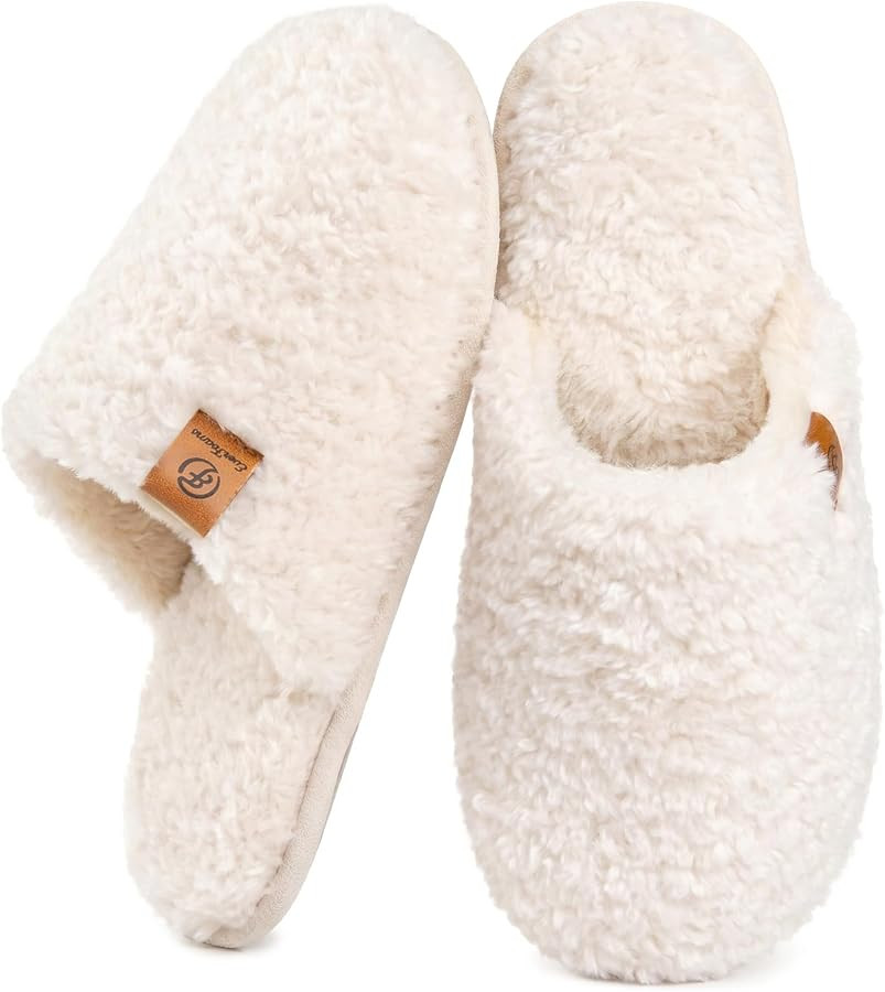 EverFoams Women's Fuzzy Slippers Warm Cozy Memory Foam Indoor House Shoes | Amazon (US)