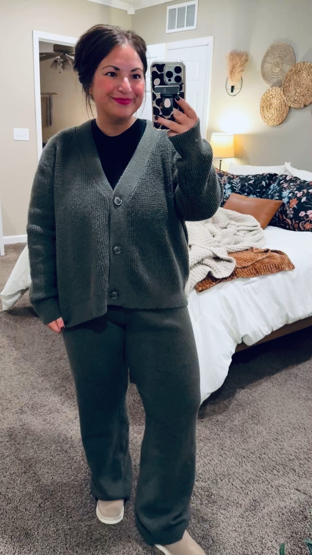 Walmart coming through again 🙌 This matching sweater set make getting dressed so easy — comfy, cute, and affordable!

slip on shoes: fit oversized // wearing a kids 3 (linking adult size below)
tee: fits true to size // wearing a large
sweater pants & cardigan set: fits true to size // wearing a large 

 

#LTKFindsUnder50 #LTKStyleTip #LTKWorkwear