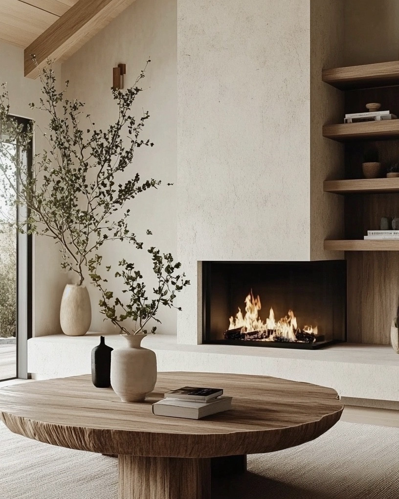 soft tones + organic textures… a calming combination 🤌🏼 Pairing wood coffee tables, neutral rugs & stone fireplaces make the most inviting living rooms.

#LTKHome #LTKSaleAlert