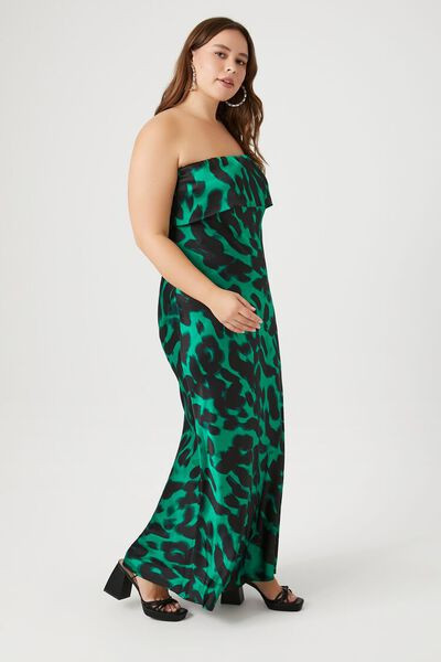 Plus Size Satin Leopard Print Dress | Forever 21 | Forever 21 (US)