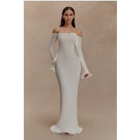 Sandrine Off Shoulder Knit Maxi Dress / White | MESHKI | 3XL | MESHKI US