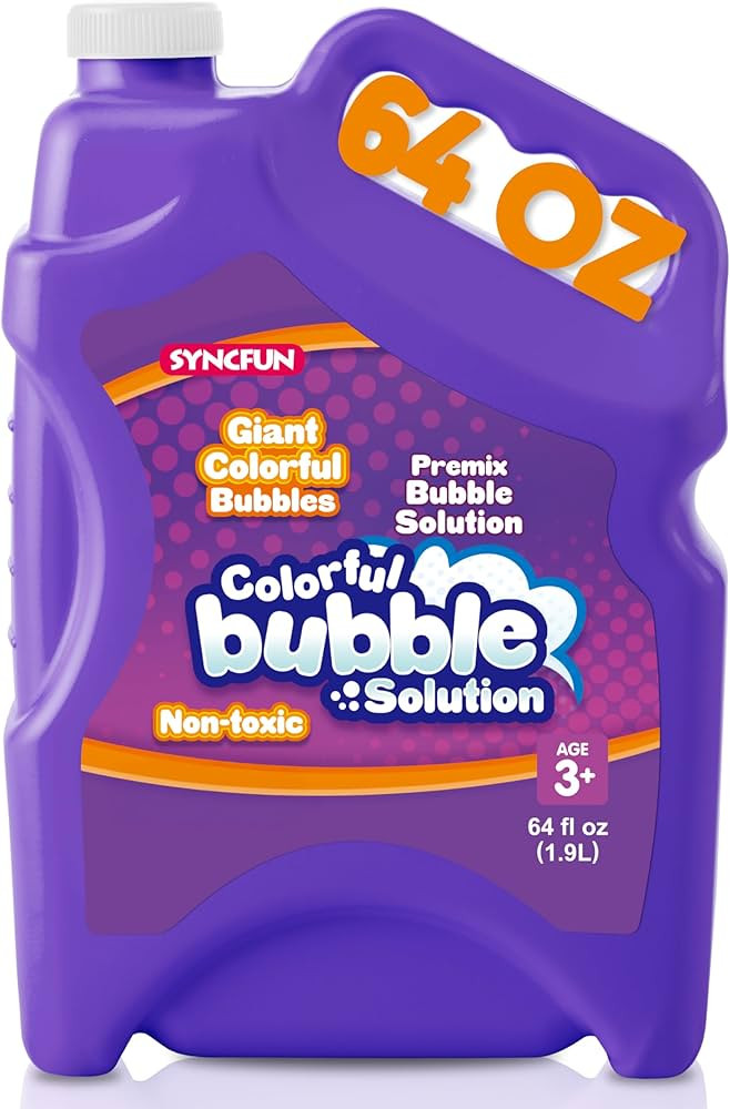 SYNCFUN 64 oz Premixed Bubble Solution, 1.9L Giant Pre-Mix Refill Solution for Bubble Machine,Bub... | Amazon (US)