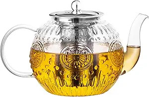 Amzcku 50OZ/1500ml Vintage Glass Teapot with Removable Infuser – Stovetop Safe, Borosilicate Gl... | Amazon (US)