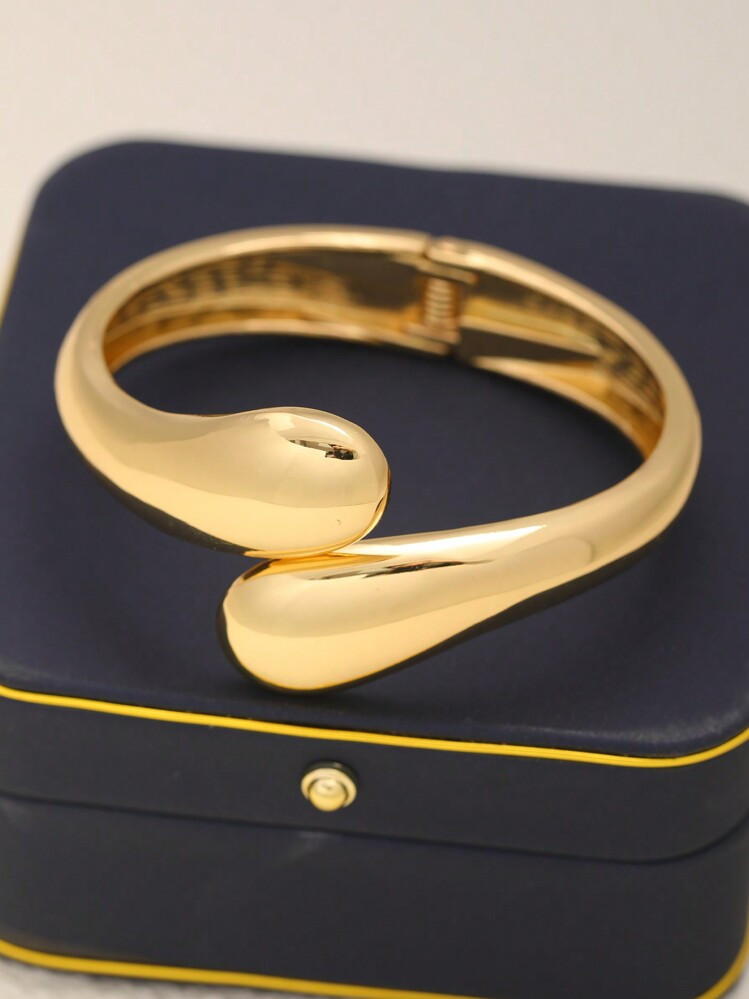 1 pièce Bracelet lisse en forme de goutte d'eau tendance pour femmes, convient pour les fêtes, ... | SHEIN