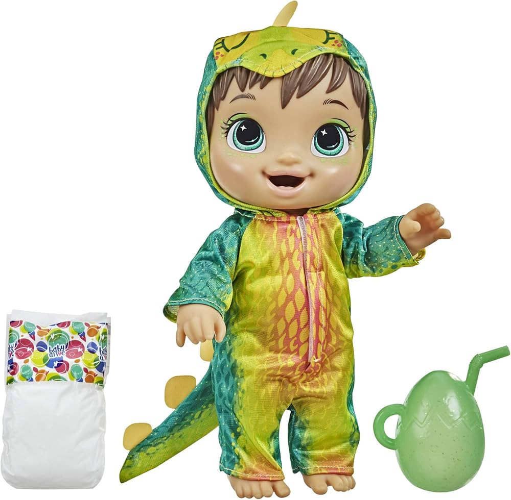 Baby Alive Dino Cuties Doll, Stegosaurus, Doll Accessories, Drinks, Wets, Stegosaurus Dinosaur To... | Amazon (US)