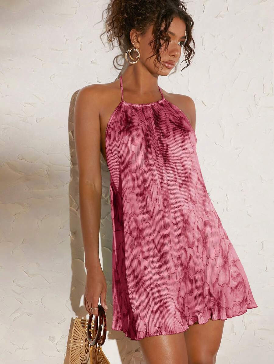 Travachic Women's Floral Print Loose V-Neck Sleeveless Casual Dress | SHEIN