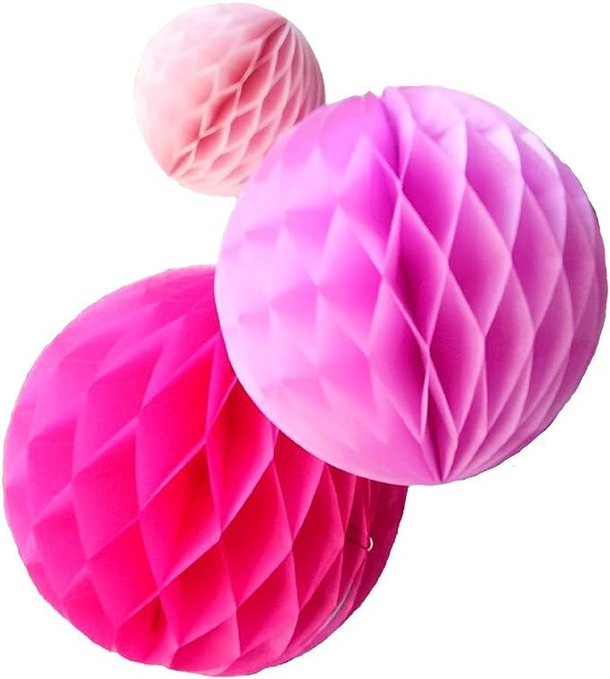 Daily Mall 15Pcs 3 inch 6 inch 8 inch Paper Honeycomb Balls Party Pom Poms Paper Balls Partners D... | Amazon (US)