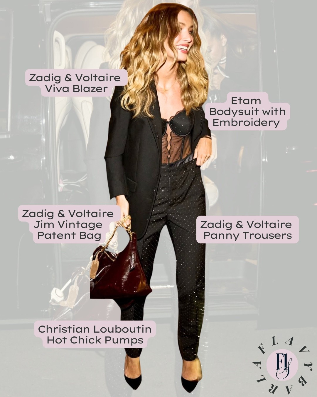 Flavy Barla balanced bold and reserved in an Etam bodysuit layered under a sharp Zadig & Voltaire suit during Paris Fashion Week. 

#FlavyBarla #EstebanOcon #ParisFashionWeek #Etam #ZadigEtVoltaire #F1Styled #F1WAGStyle #WAGStyle #f1wag #f1wagfashion #LTKstyle #PFW2025 #SuitStyle #RunwaySeason