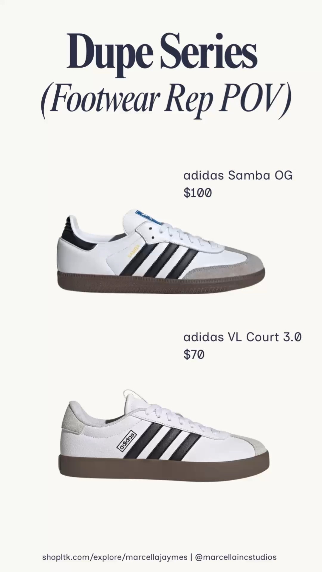 Having worked for adidas as a sales rep get the adidas Court instead of the adidas Samba to save money. :) #adidas #samba #ltkstyletip #sambadupe