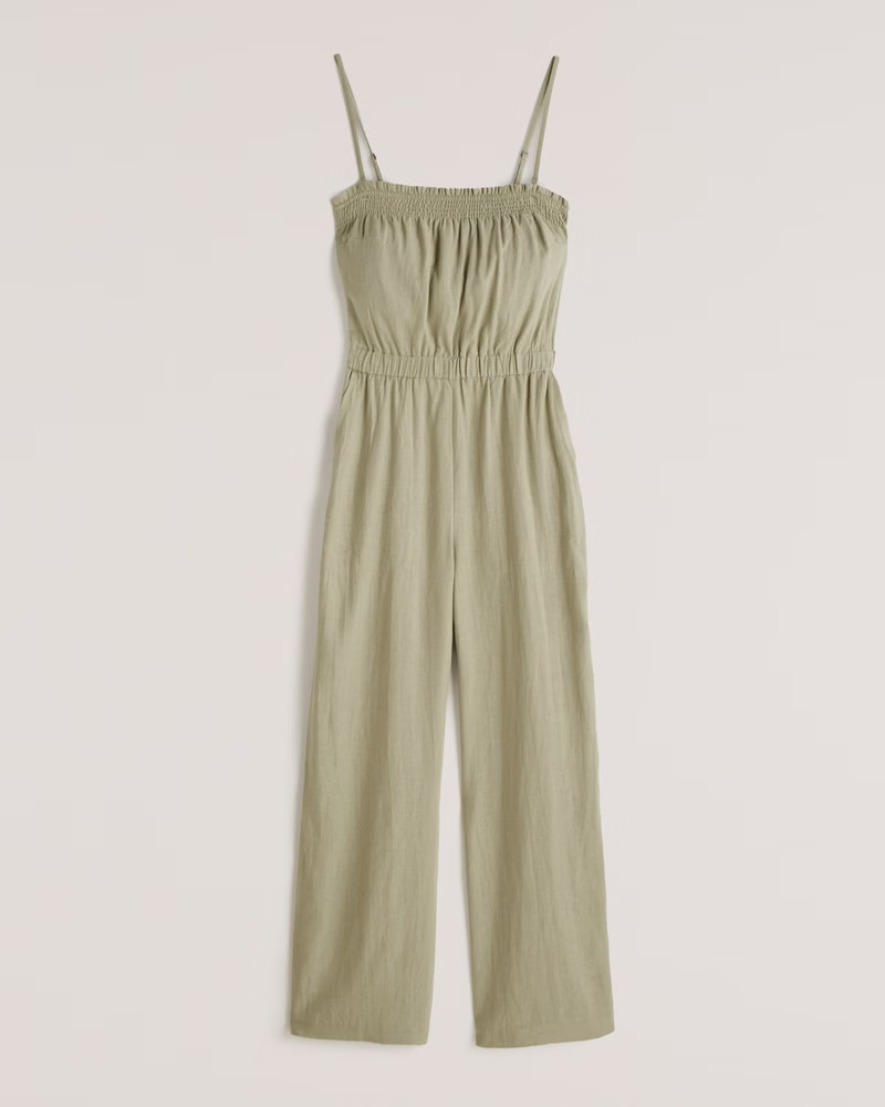 Easy Waist Linen Jumpsuit | Abercrombie & Fitch (US)
