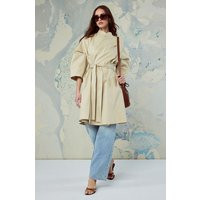 ASTR the Label | Kaylin Collarless Belted Trench Jacket in Light khaki | Size L | ASTR The Label (US)