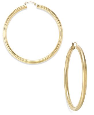 60mm Hoop Earrings in 14k Gold over Resin | Macys (US)