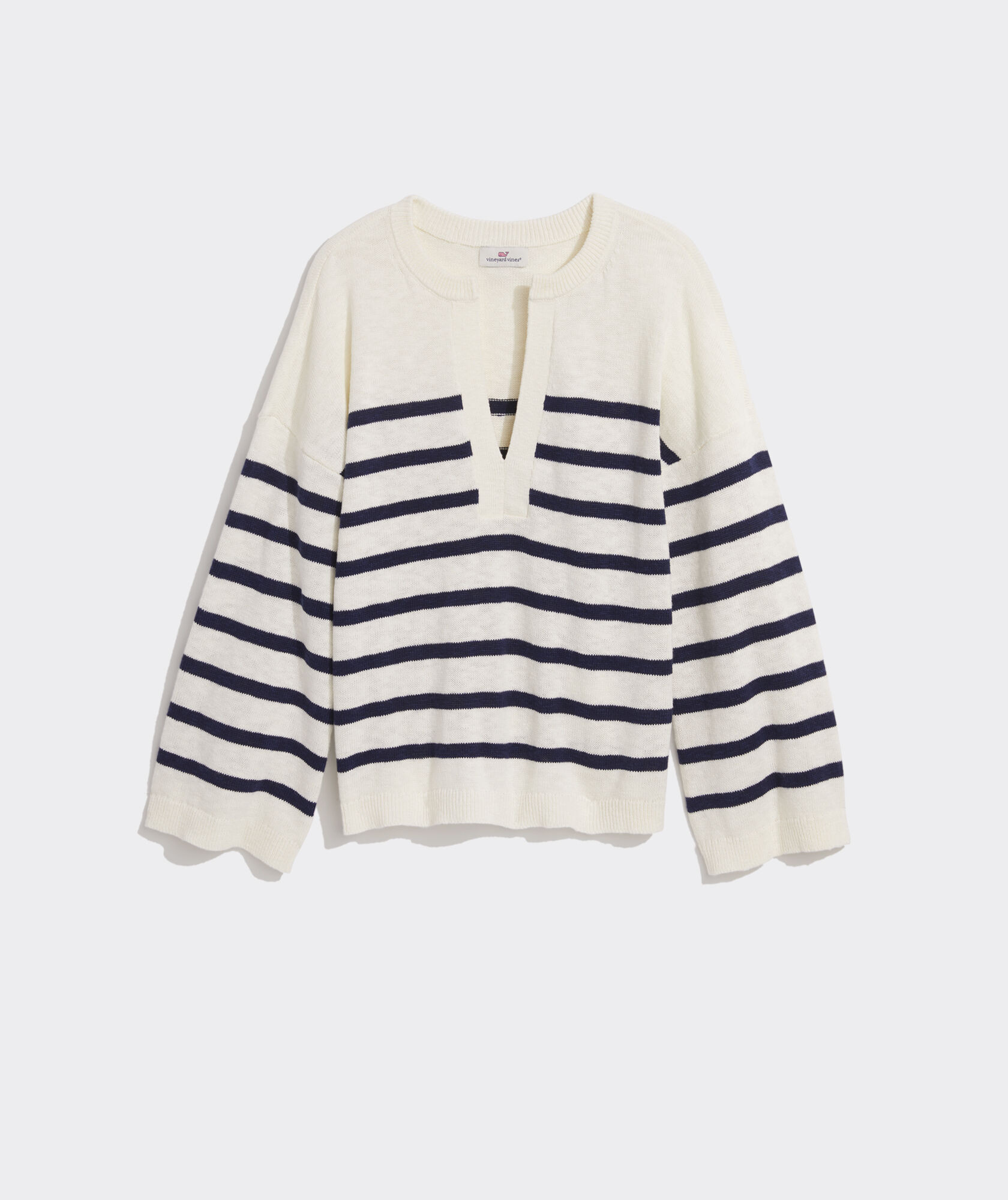 Breton Stripe Slub Split-Neck Sweater | vineyard vines