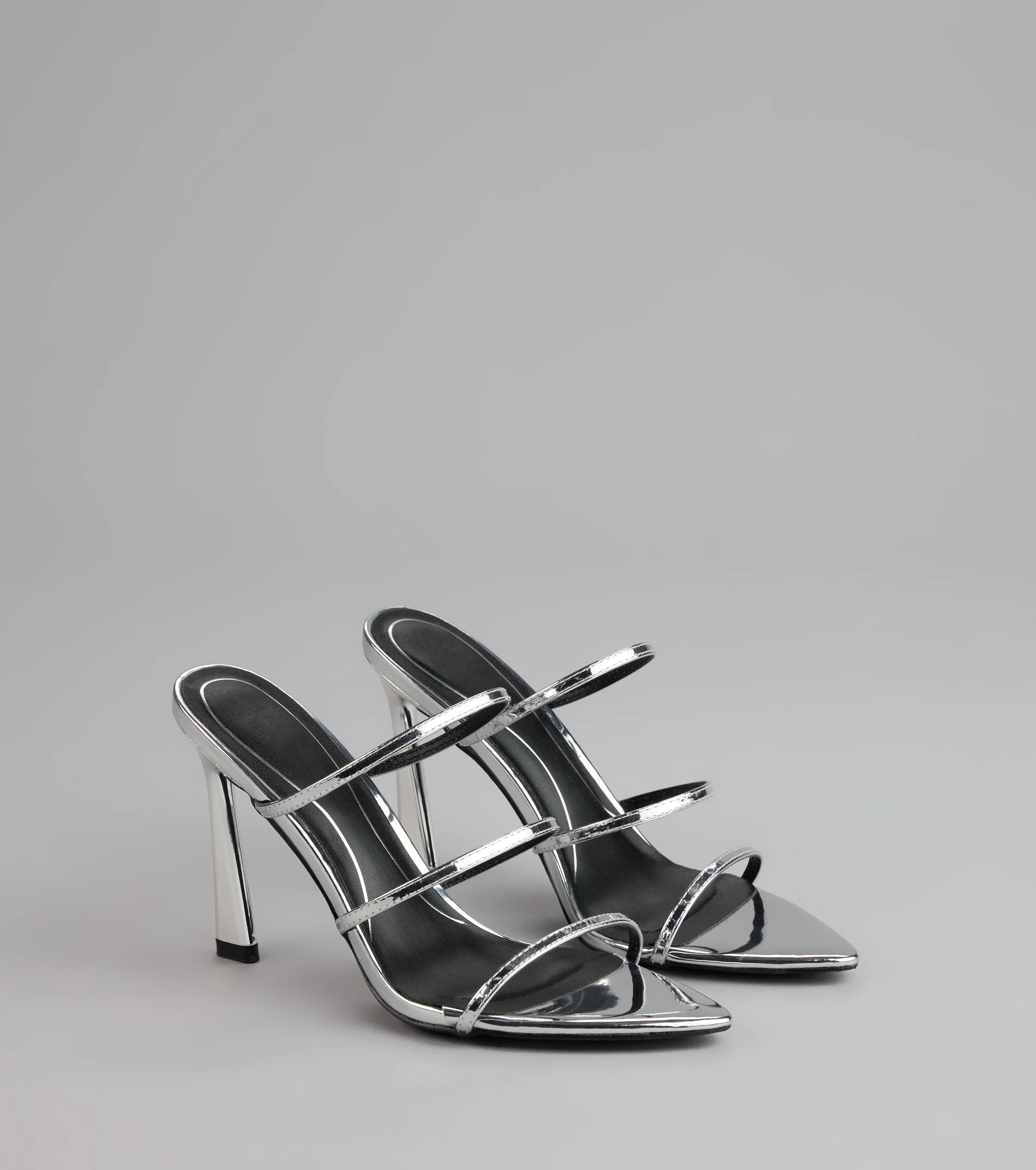 Glow Up Metallic Strappy Stiletto Heels | Windsor Stores