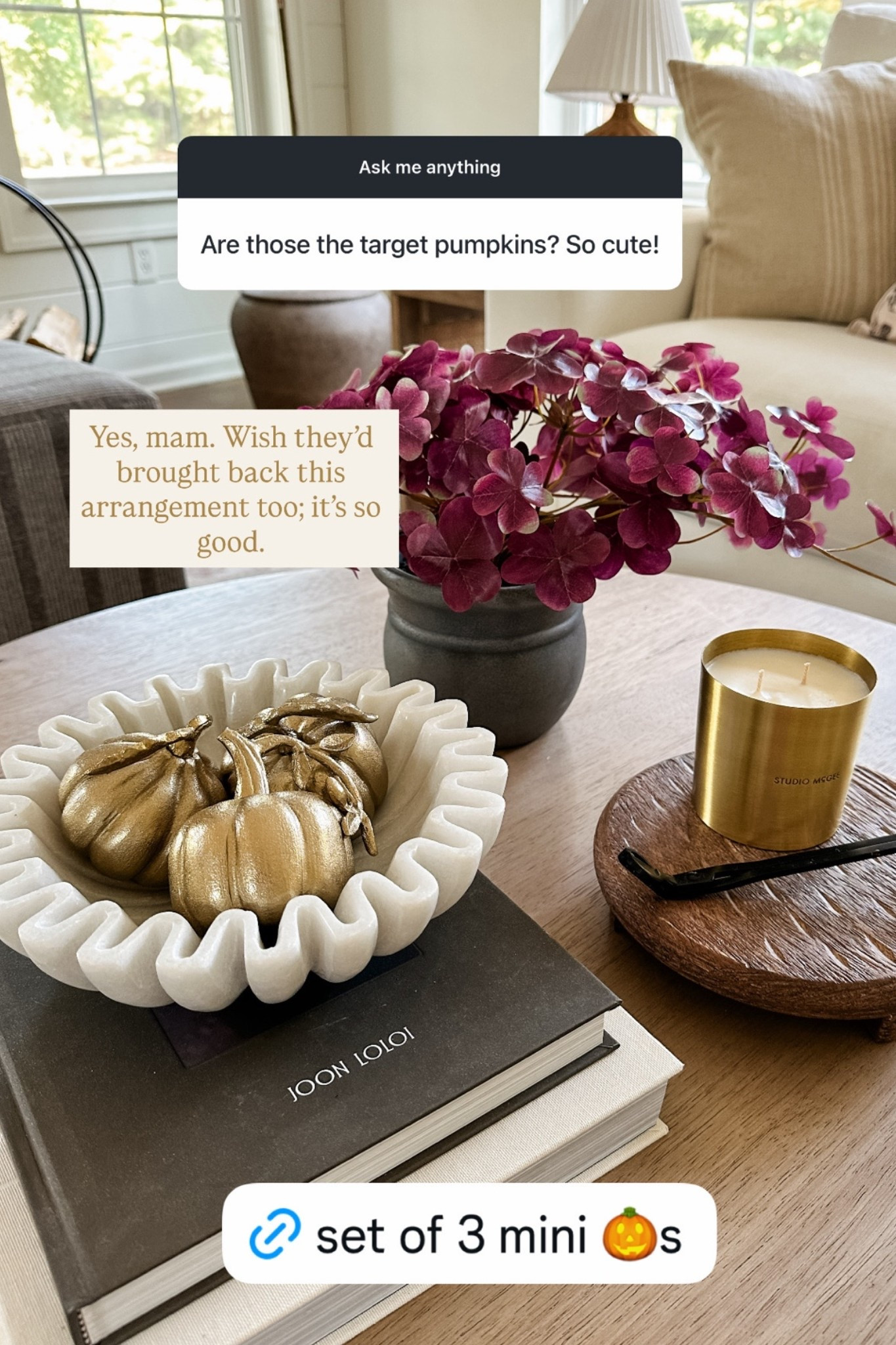 These mini brass pumpkins are so pretty! Use them in a bowl for an elegant touch of fall.

#LTKHome #LTKSeasonal