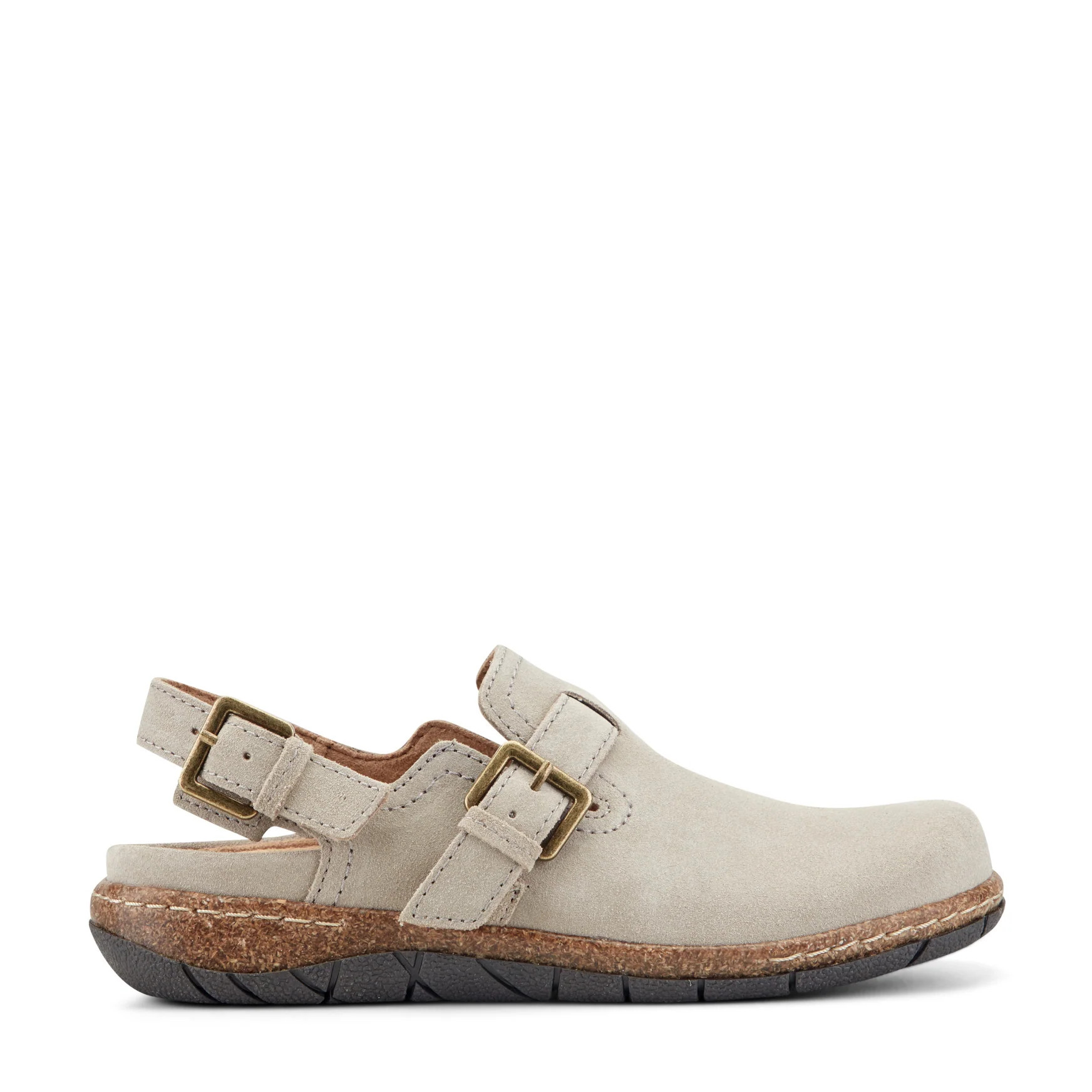 Women's Elmonte Round Toe Slingback Clogs - Taupe Suede | earth\u00ae shoes | Earth Shoes
