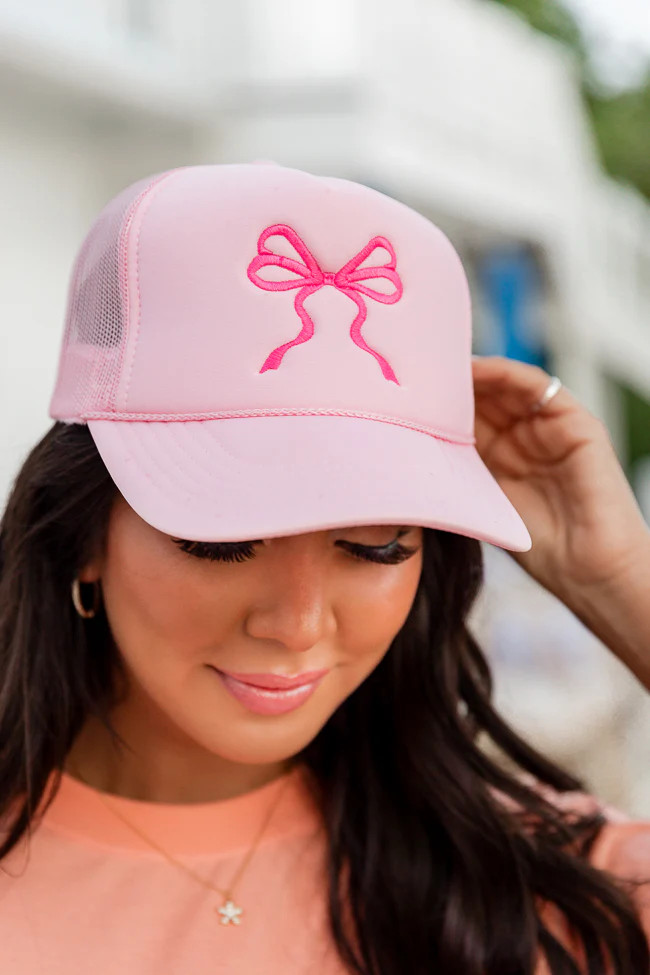 Bow Light Pink Trucker Hat | Pink Lily