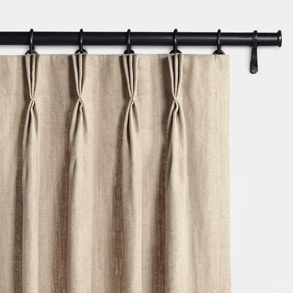 Florence Linen Pinch Pleat Curtains for Living Room | LuxDrape