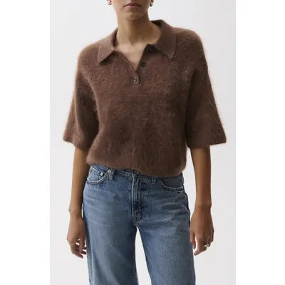 Pistola Nadya Short Sleeve Polo Sweater in Roche at Nordstrom, Size X-Large | Nordstrom