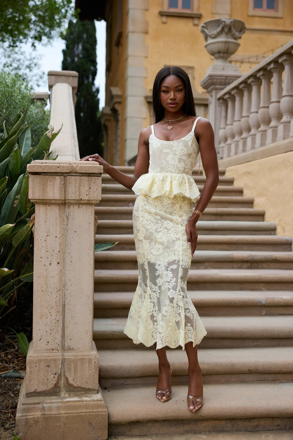 The Vinetta Set in Transparent Yellow Lace | Over The Moon