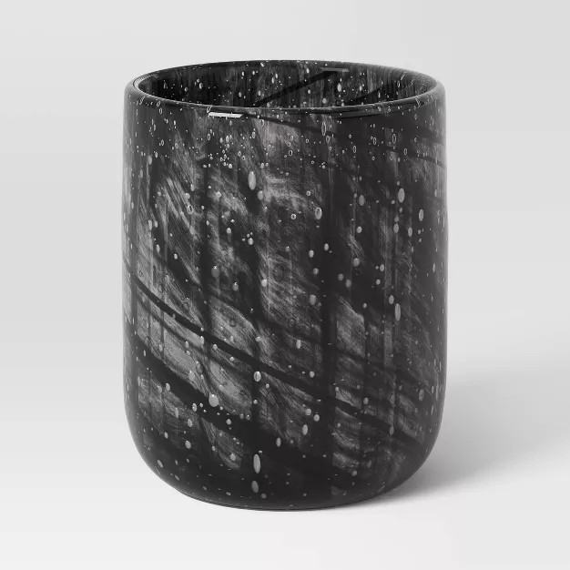 Medium Marble Glass Hurricane Black - Threshold™ | Target